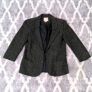 Silence + Noise Tweed 3/4 Length Blazer